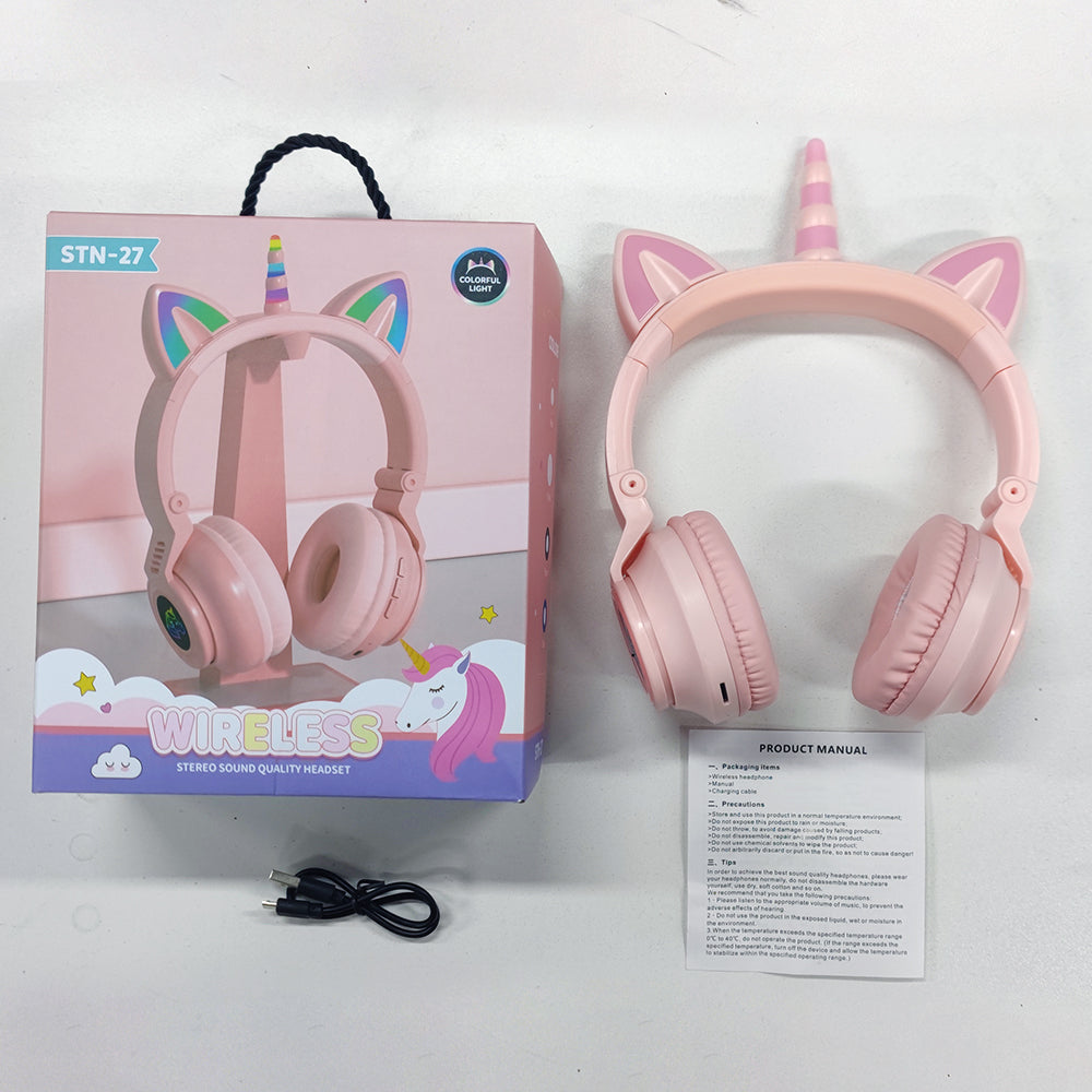 Unicorn Wireless Bluetooth Gaming Headset Stereo PC Headphone Microphone